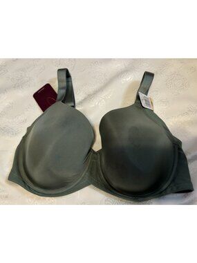 Paramour by Felina Marvelous Side Smoothing T-Shirt Bra Size 36DD Green